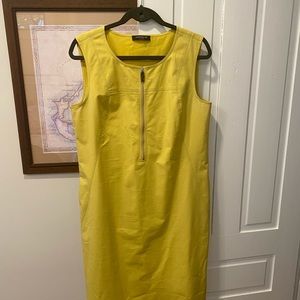 Lafayette 148 - Yellow Audren Dress in Fundamental Bi-Stretch - Size Large